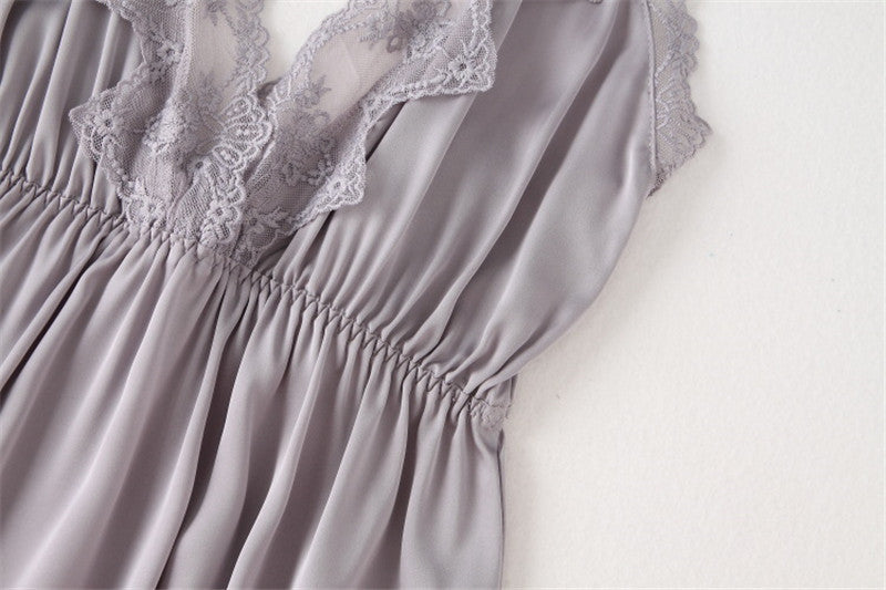 Sexy Two-piece Nightgown With Lace