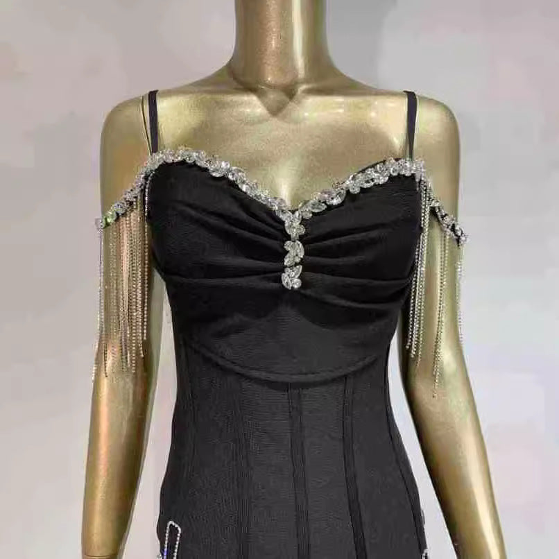 Suspender Bandage Tight Banquet Party Hip Skirt
