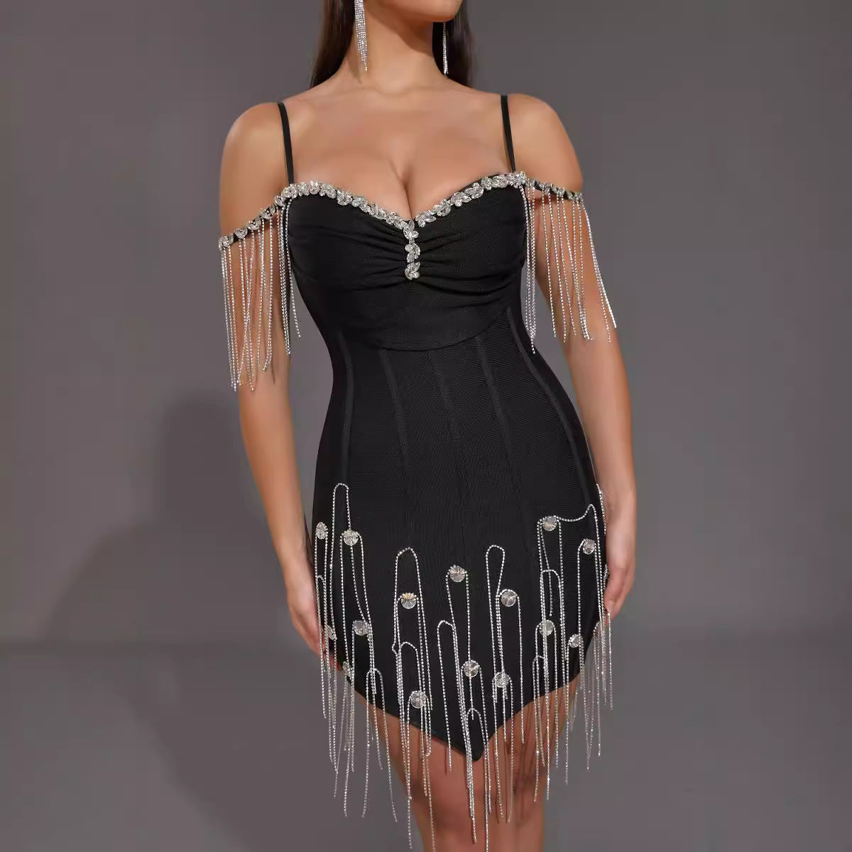 Suspender Bandage Tight Banquet Party Hip Skirt